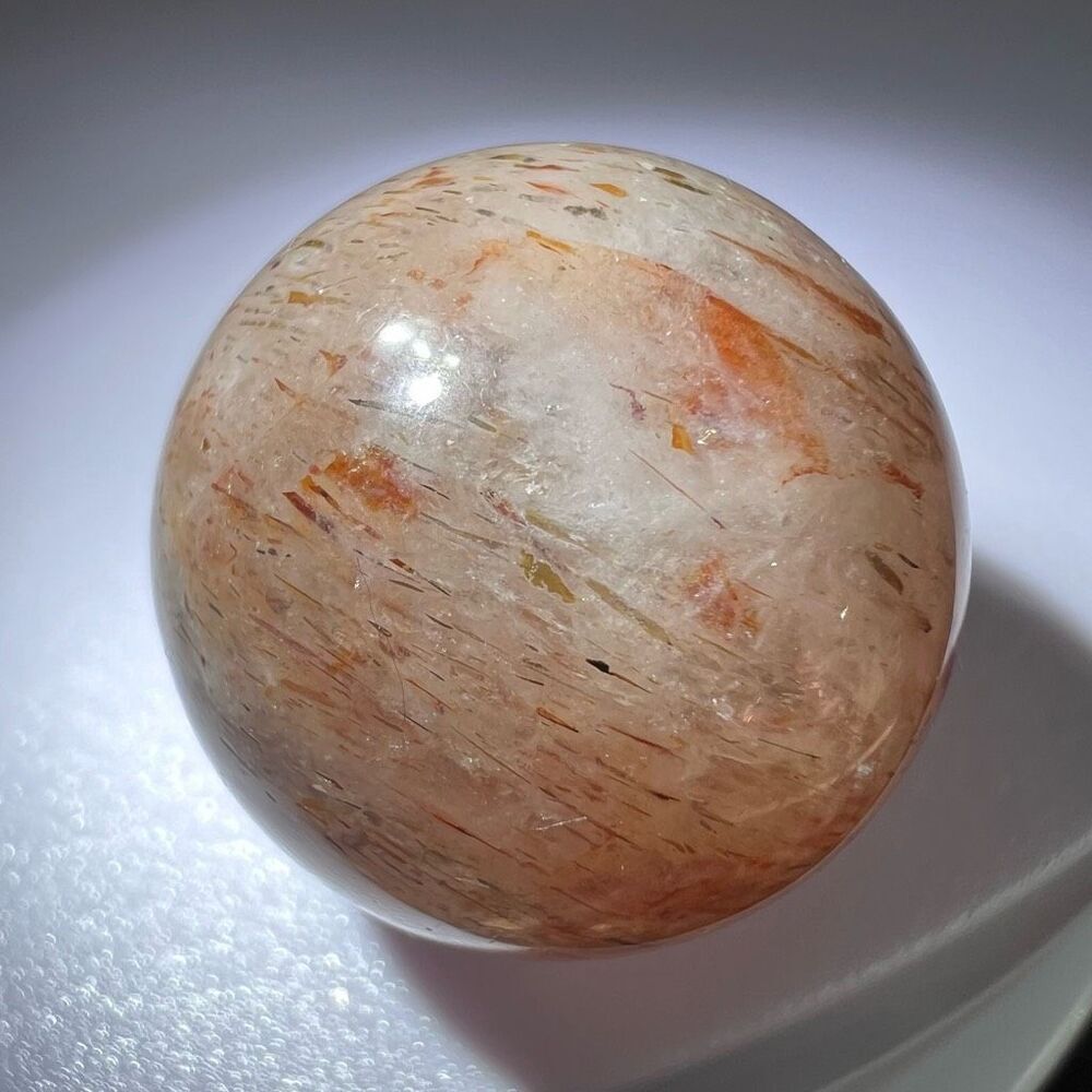 Golden Rutilated Quartz Marble Sphere - Picture 9 of 13